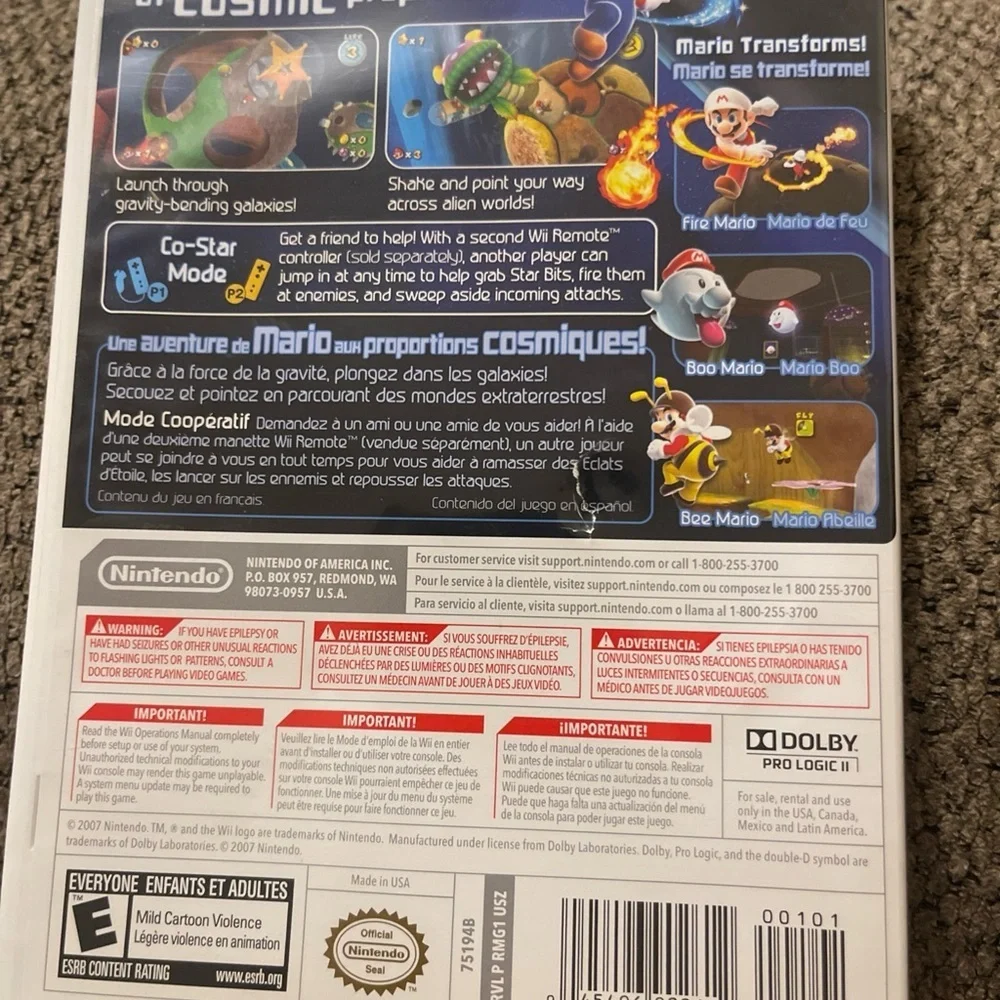 Nintendo Wii Super Mario Galaxy - Red and Blue Cover